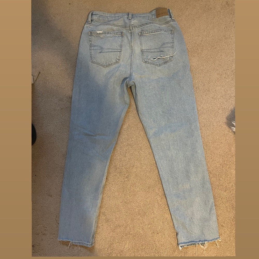 Blue Ripped Mom Jeans - Picture 2 of 2
